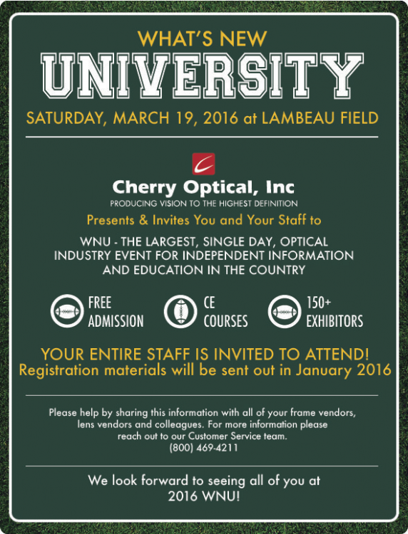 Save the Date! What's New University 2016